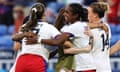 The USWNT celebrate their winne
