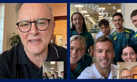 Anthony Albanese holds video call with Australian Olympic team
