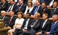 Britain's Conservative party opposition leader Rishi Sunak reacts during a debate in the House of Commons in London, on 17 July.