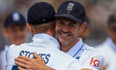 Ben Stokes congratulates James Anderson as he bows out at Lord's in his final Test.