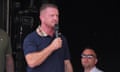 Tommy Robinson addressing a protest in Trafalgar Square, London, 27 July 2024