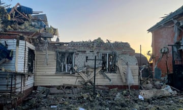 A partly destroyed house in the town of Sudzha