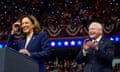 Kamala Harris holds a campaign rally with her newly chosen vice-presidential running mate Tim Walz in Philadelphia.