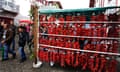 Chillies for sale at the pepper festival in Espelette, south-west France
