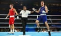 Lewis Richardson reacts after defeat by  Marco Verde in the welterweight boxing semi-final.