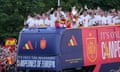 Spain's players received a warm welcome home to Madrid after beating England 2-1 in the Euro 2024 final