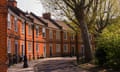A crescent of terraced houses in Kennington, London