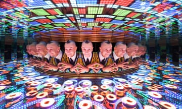 The Italian illusionist Arturo Brachetti performs in the mirrored mazes of Camera Obscura, in Edinburgh, UK.