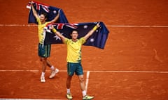 Matthew Ebden and John Peers of Australia after the men’s doubles final at Roland Garros.