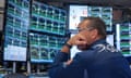 A trader works on the trading floor of the New York stock exchange on 5 August 2024