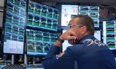 A trader works on the trading floor of the New York stock exchange on 5 August 2024